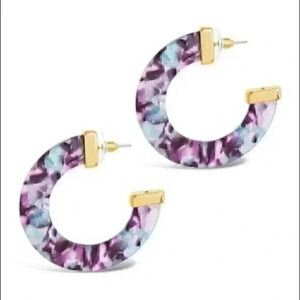 Sterling Forever new Water Lily Resin Earrings